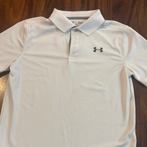 Under Armour Boy Polo Shirt in White and Gray